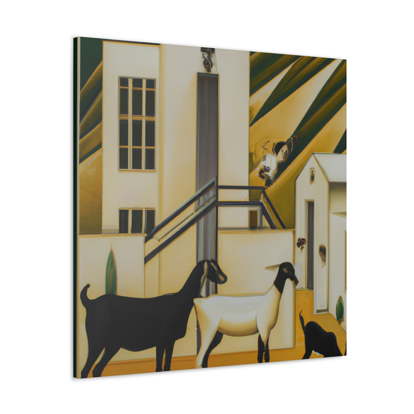 "Goat in Glamourous Gold" - Canvas