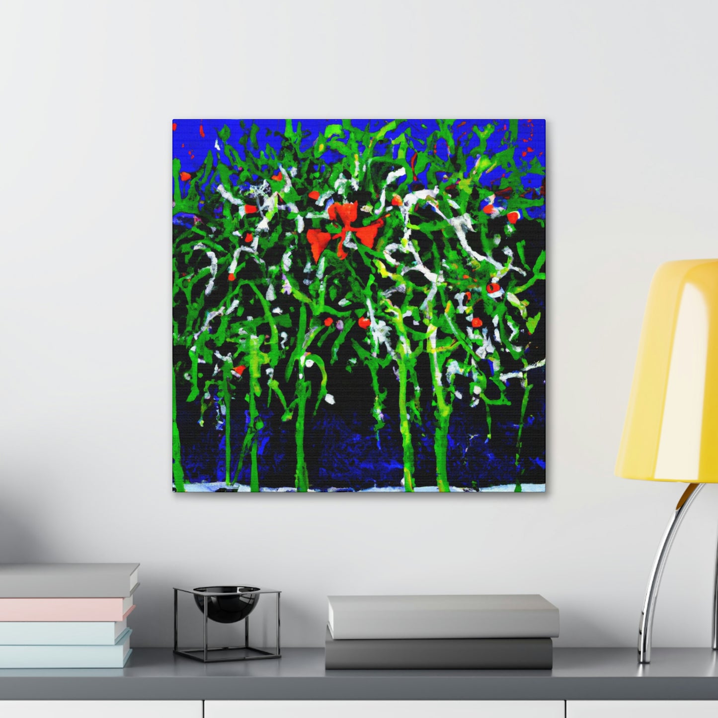 Mistletoe Embrace Expressionism - Canvas