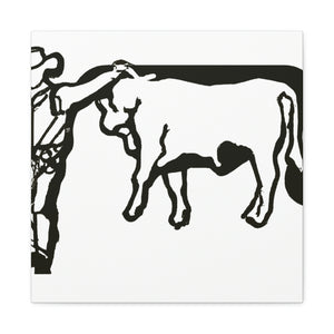 Branding Cattle Abstract - Canvas