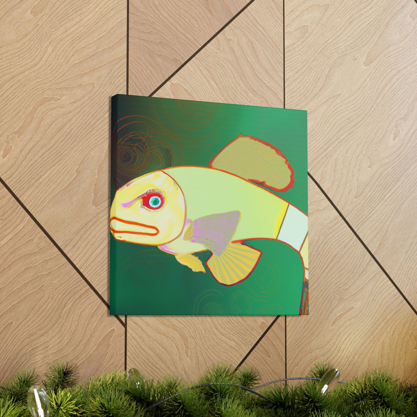 "Glittering Art Deco Killifish" - Canvas