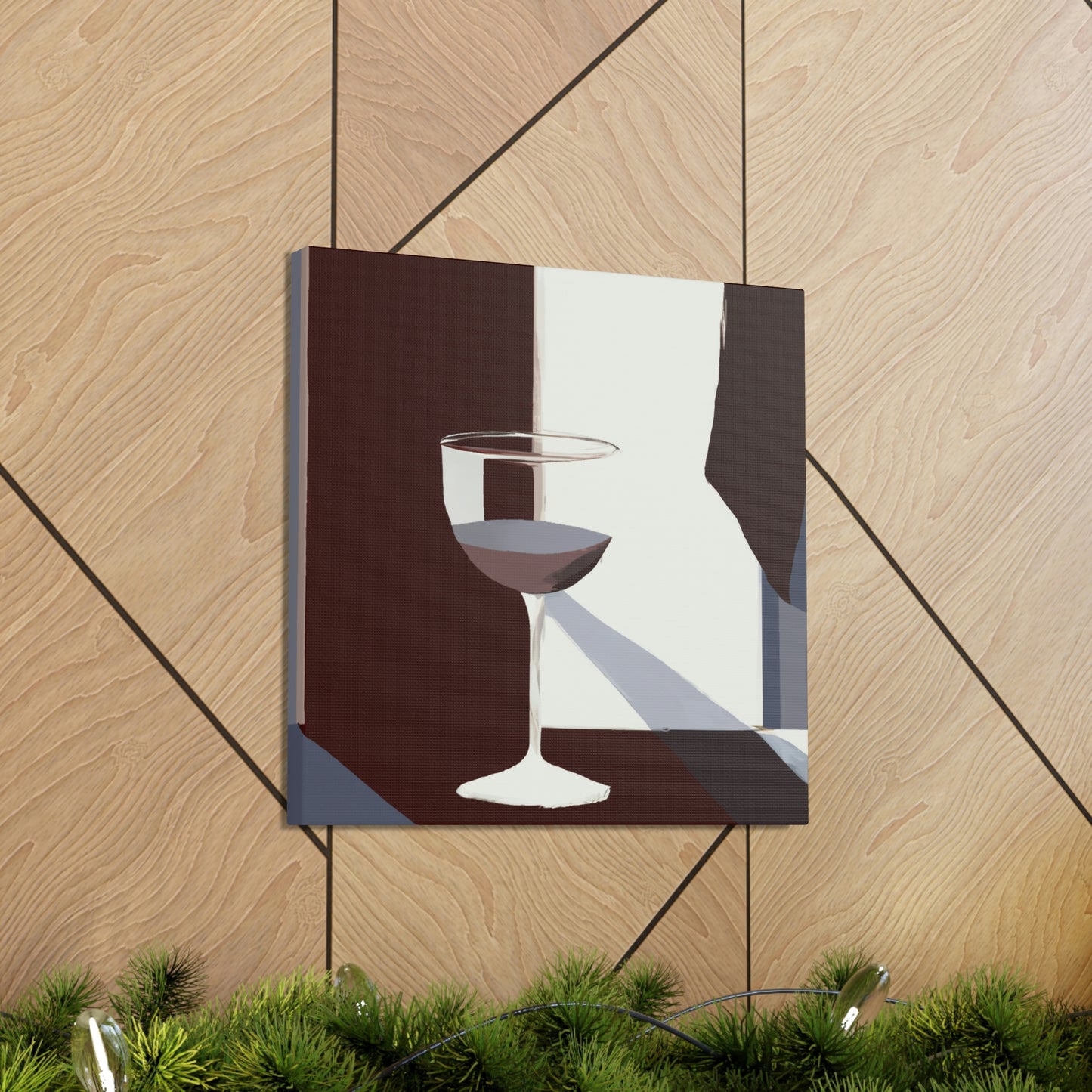 "Vintage Wine Glass Glows" - Canvas