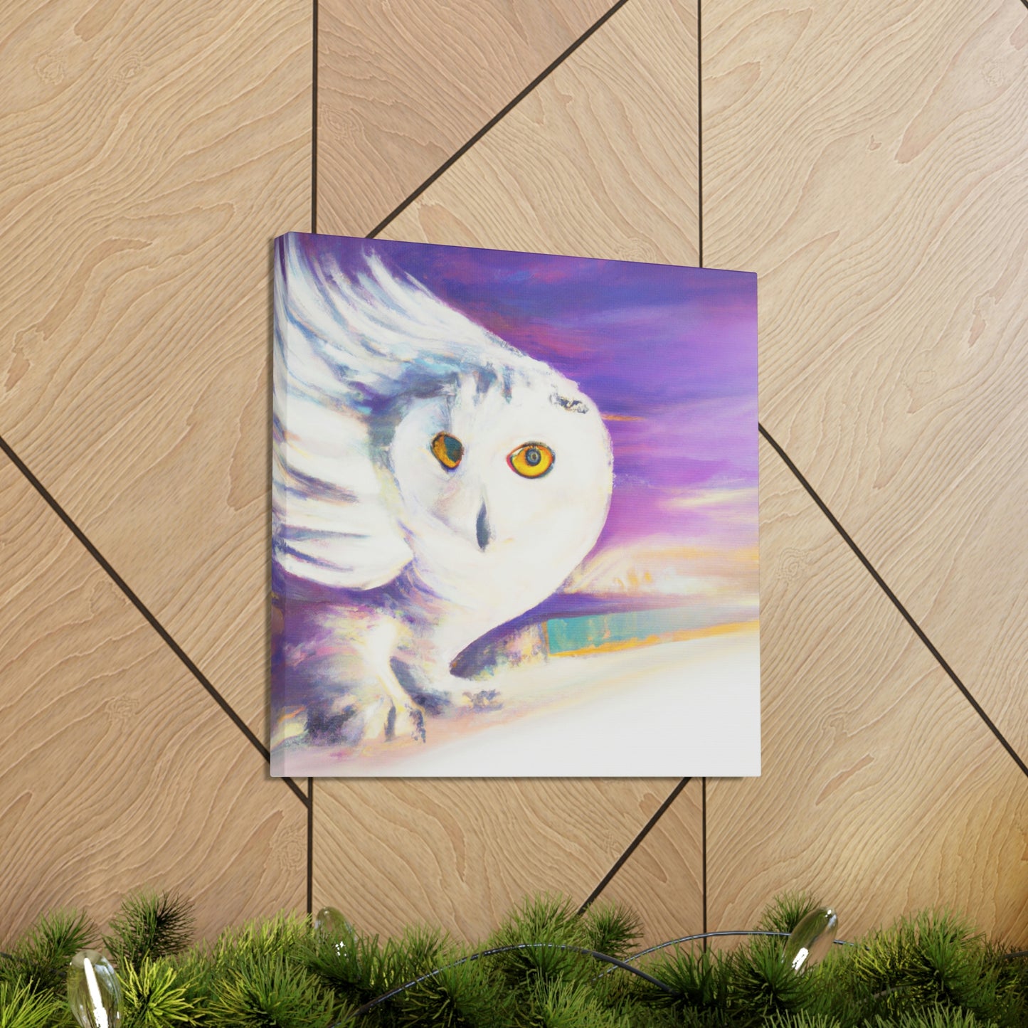 "Snowy Owl in Moonlight" - Canvas