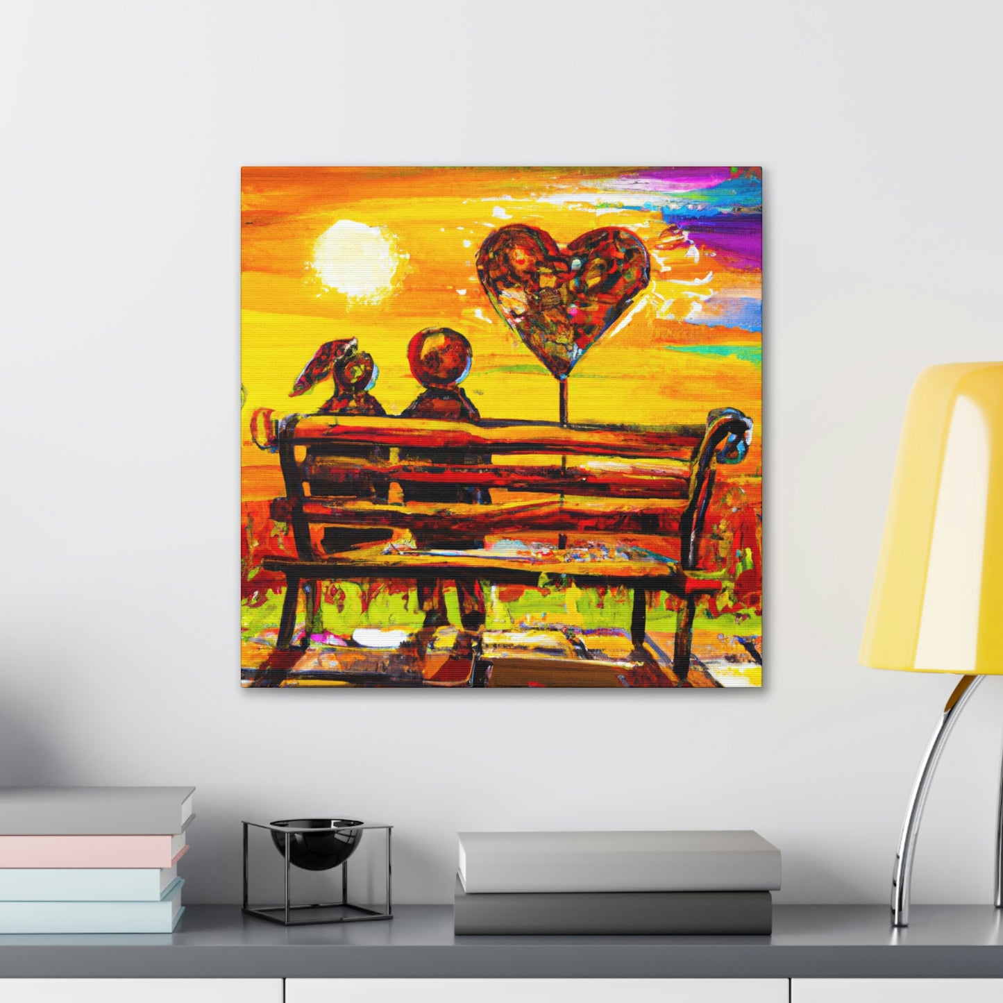 "Love's Embrace Bench" - Canvas