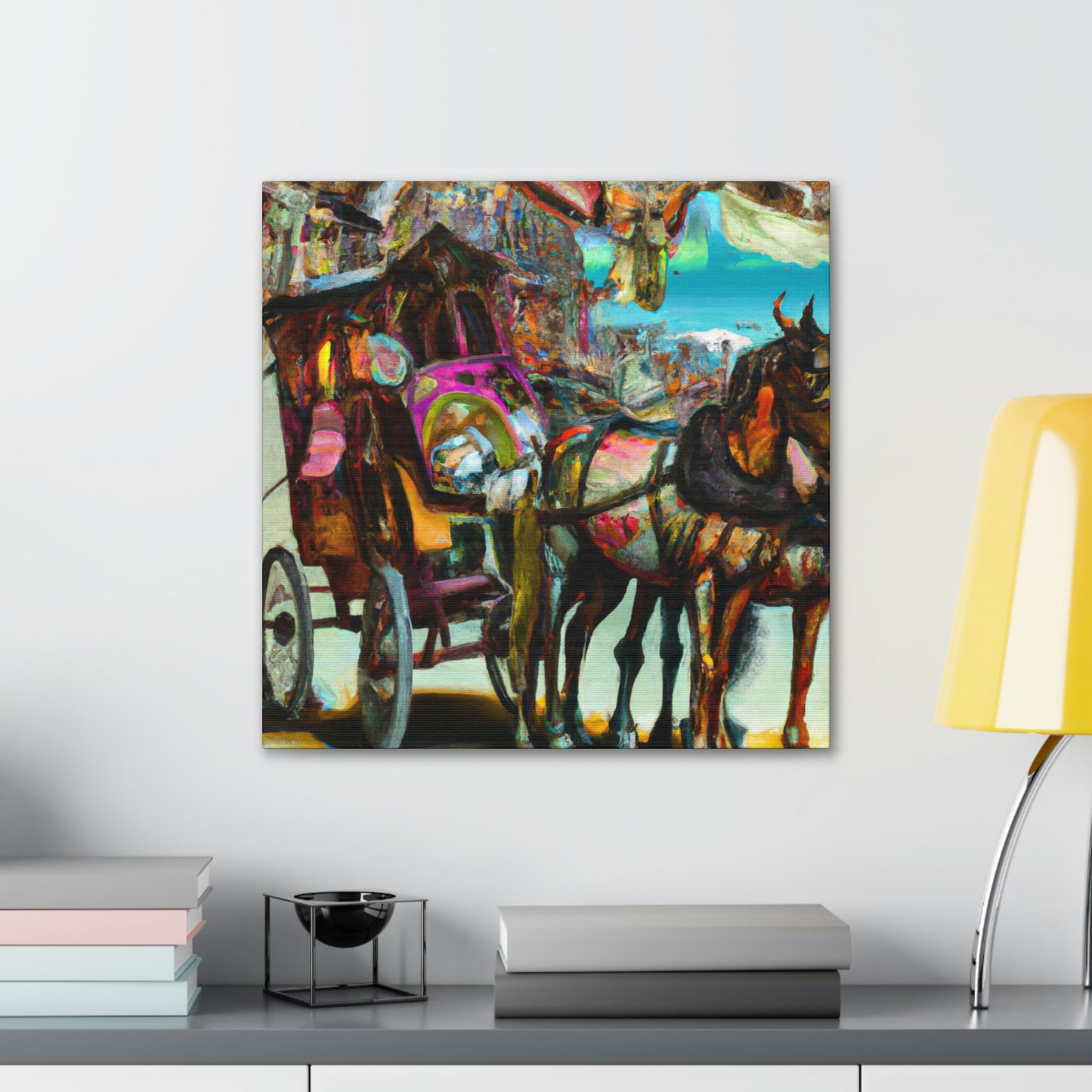 "Carriage on a Horse" - Canvas