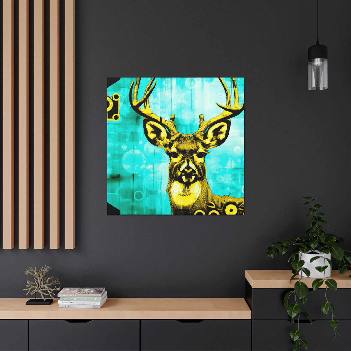 "Deer on a Steam Train" - Canvas