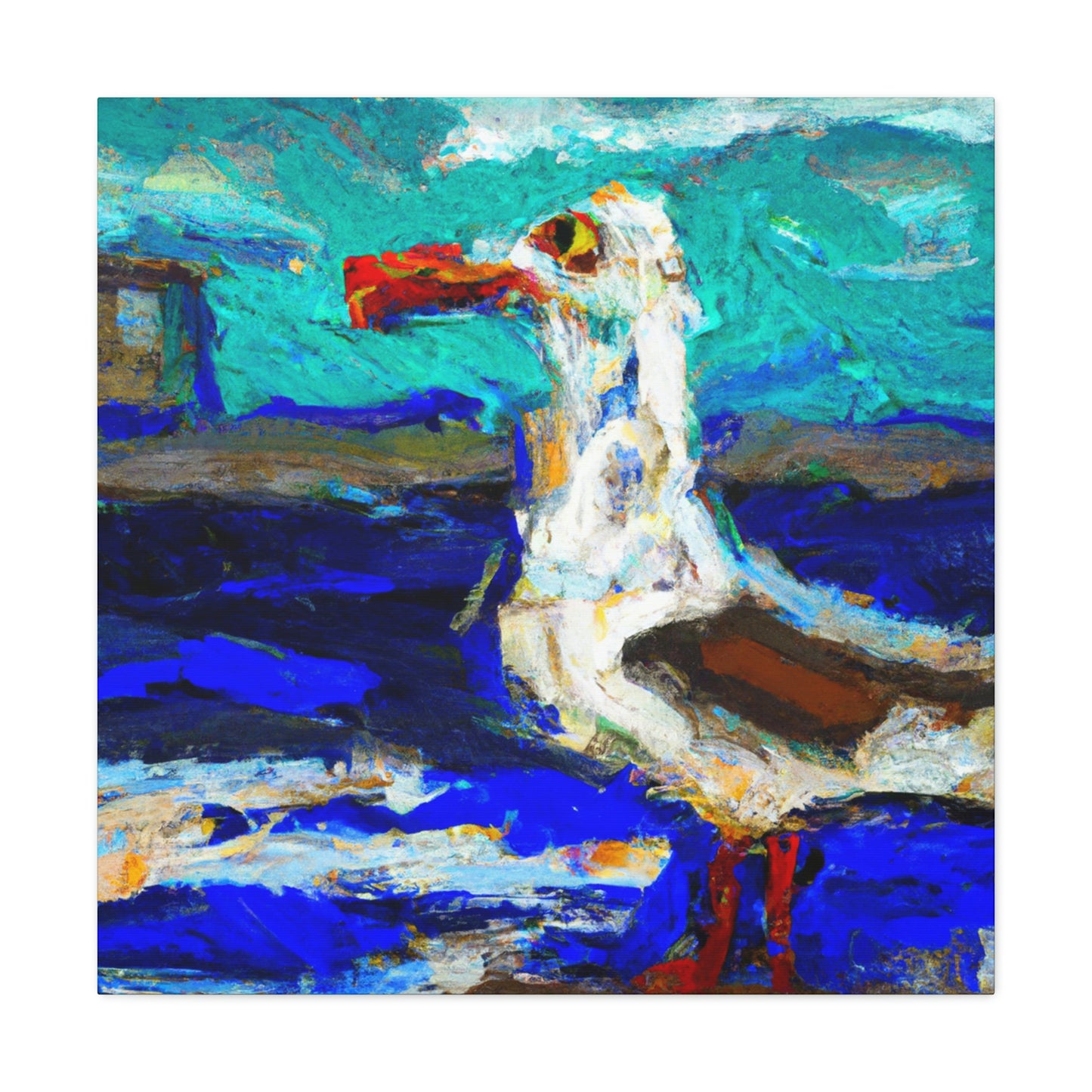 "Seagulls on the Beach" - Canvas