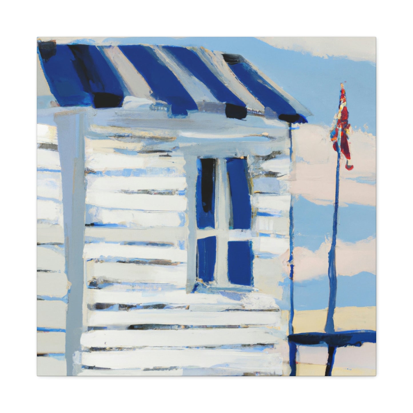 "Beach Hut Expressionism" - Canvas