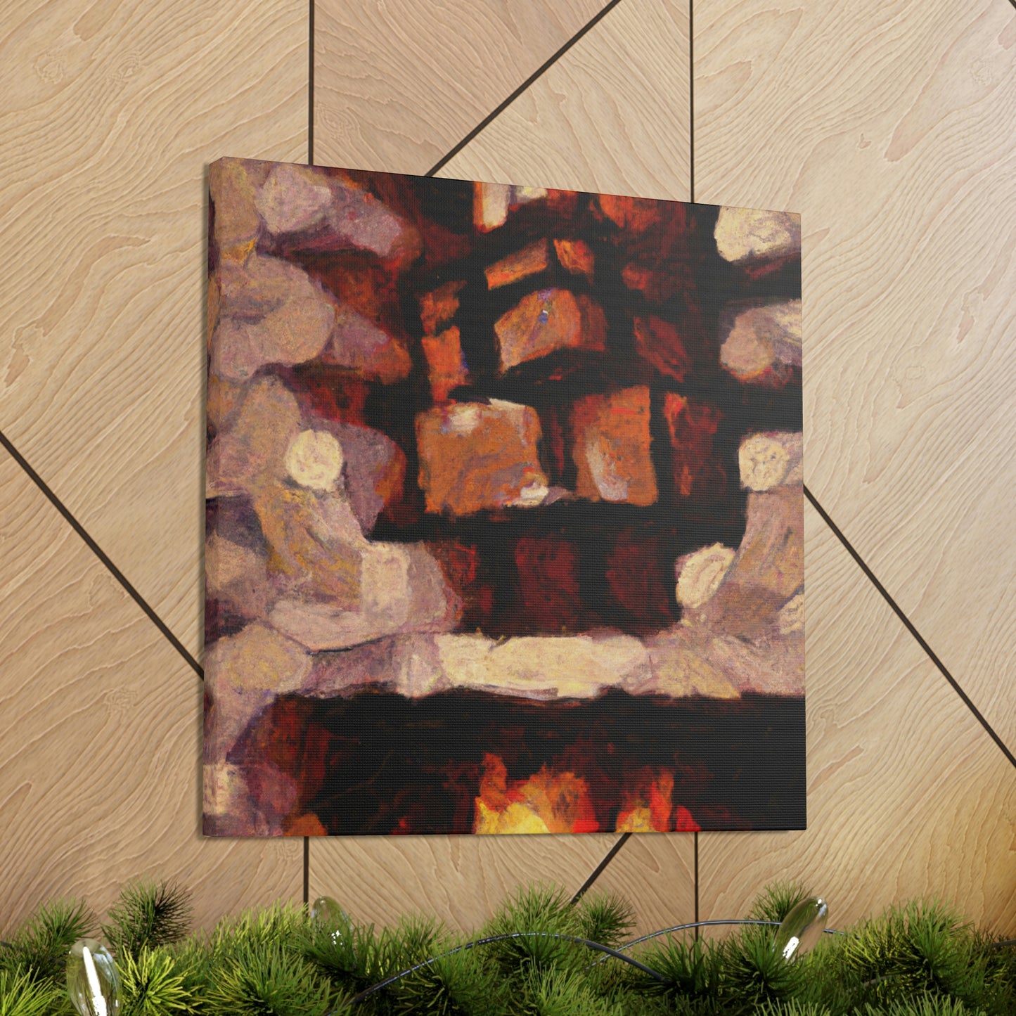 Fiery Hearth Embers - Canvas