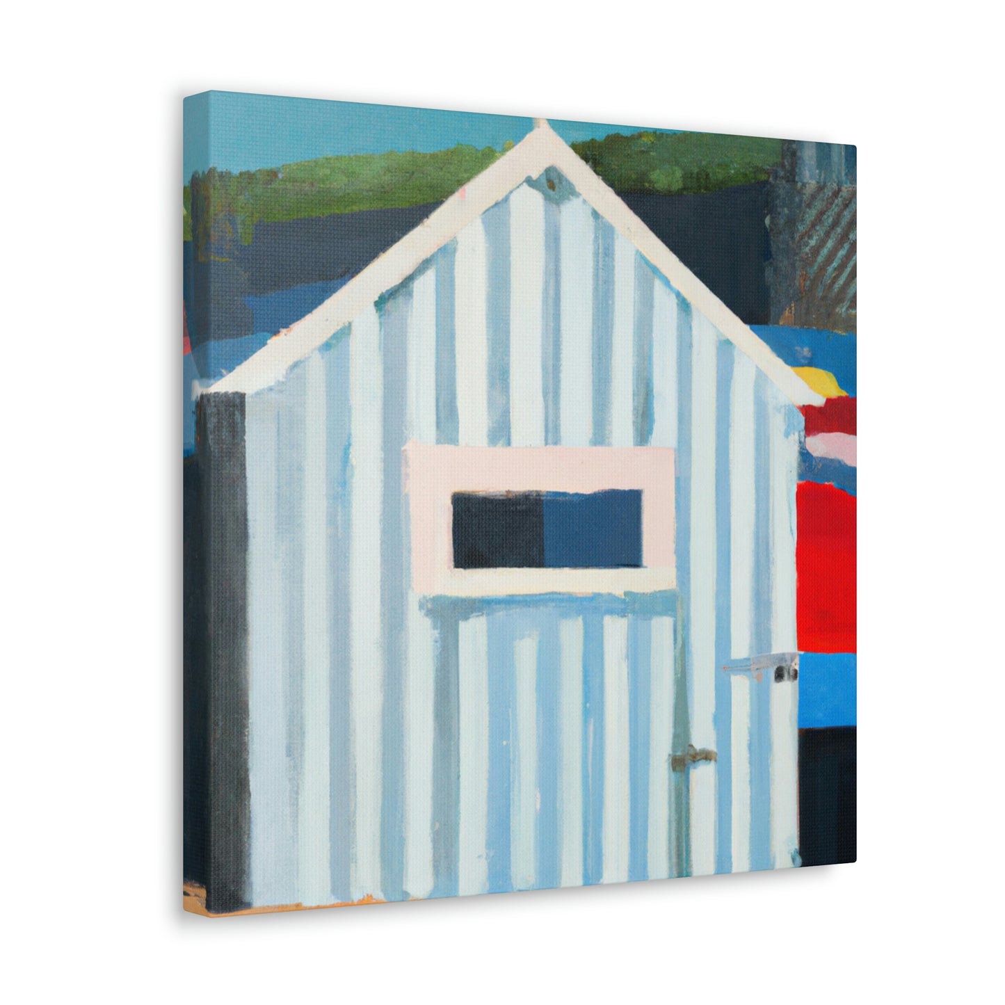 "Beach Hut Majesty 1940s" - Canvas