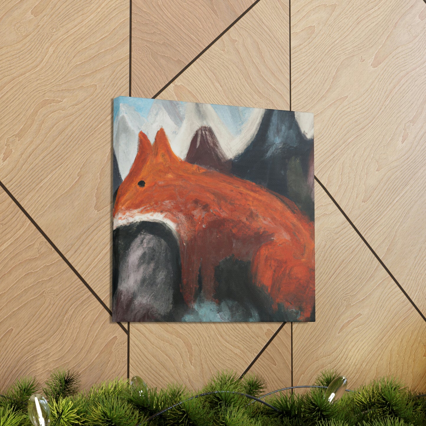 Fox in Moonlight Glow - Canvas