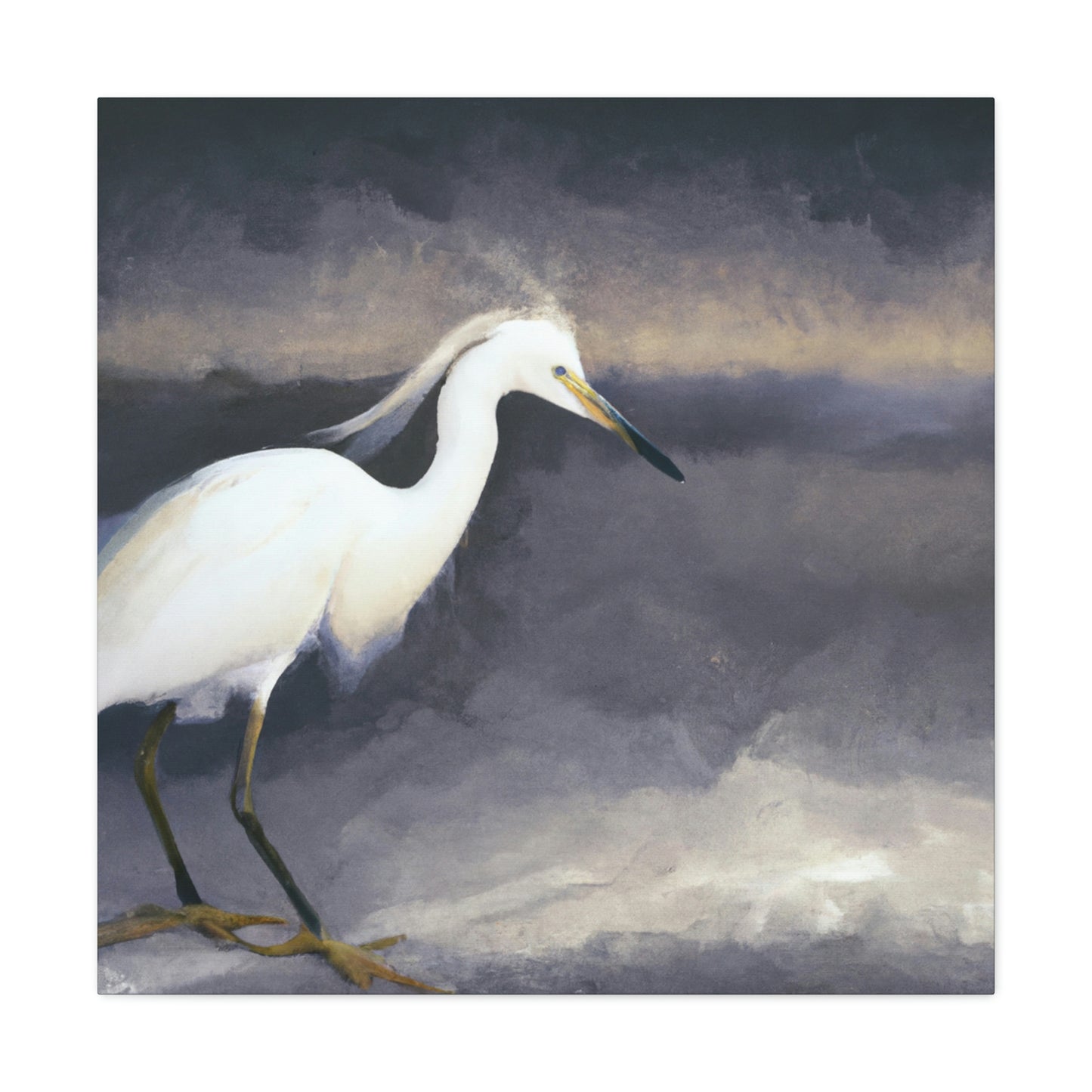 "Whiteness of Egret Winter" - Canvas