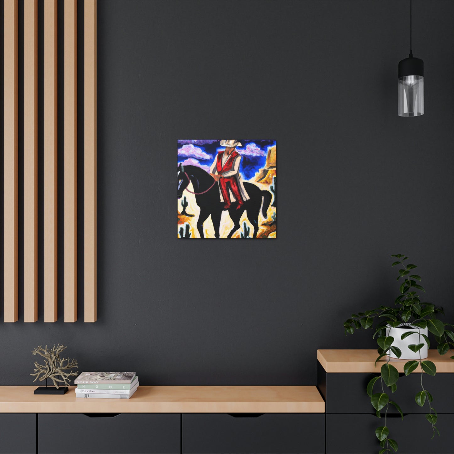 Wandering Cowboy Sunset - Canvas