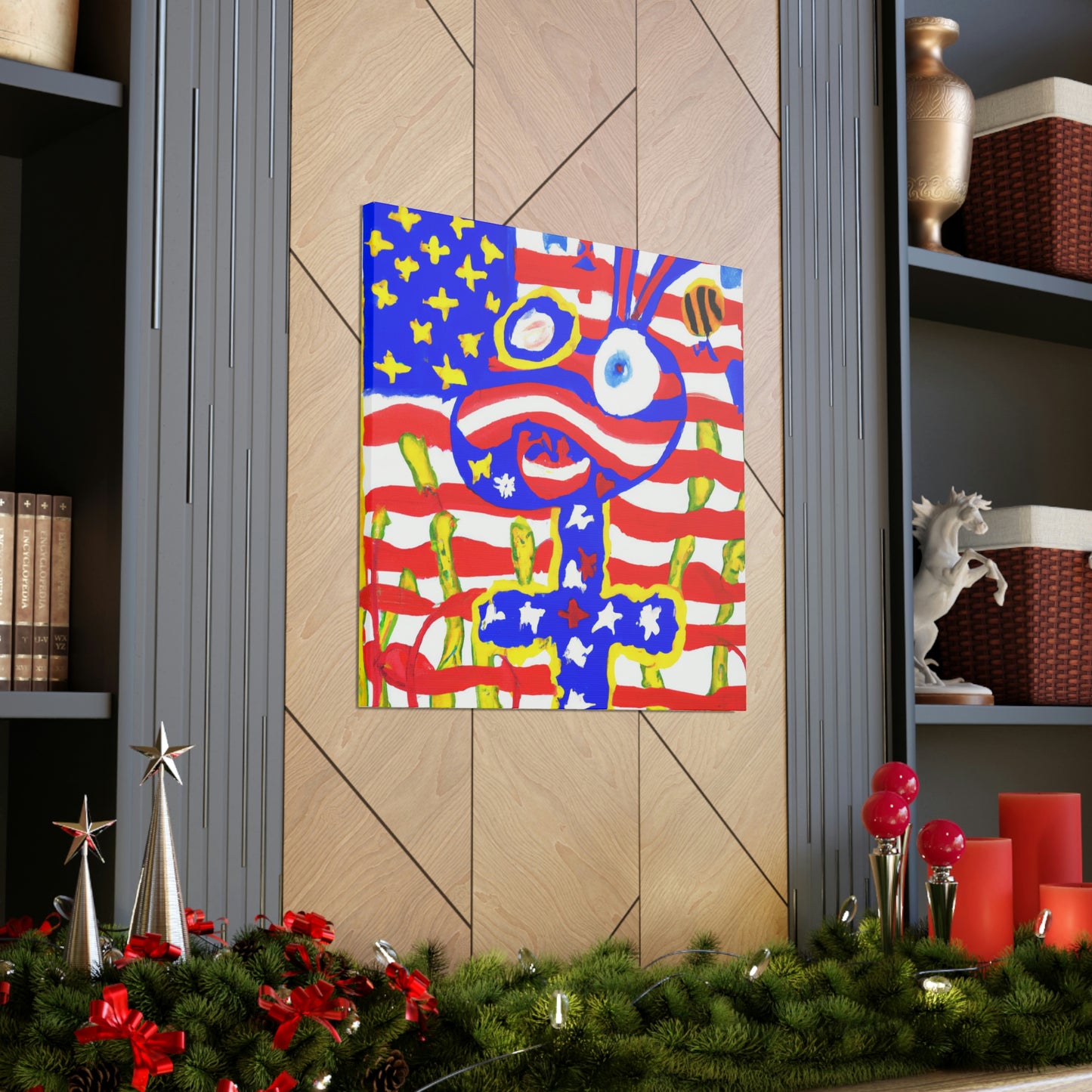 "Stars and Stripes Elegance" - Canvas