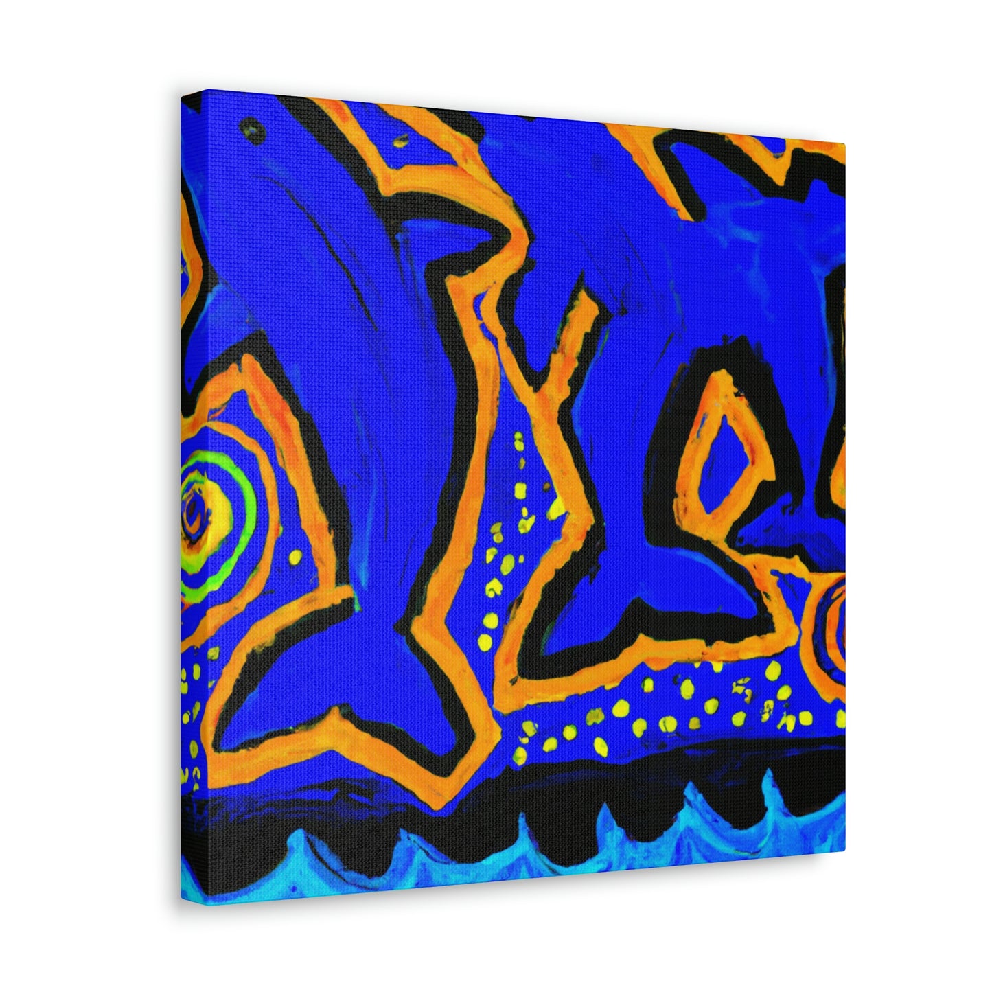 Dolphins in Abstract Forms - Canvas