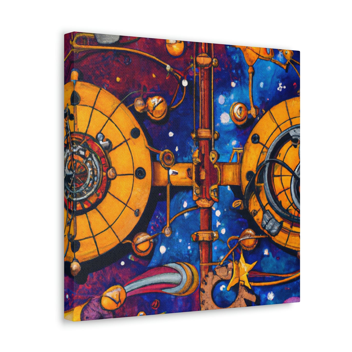 "Starlit Clockwork Skies" - Canvas