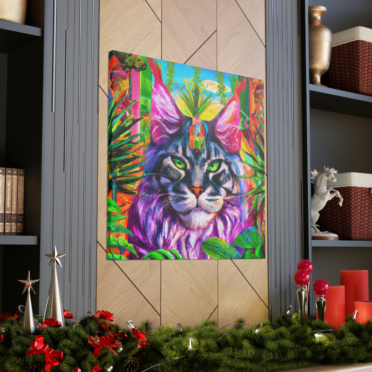 "Cat in Art Deco" - Canvas