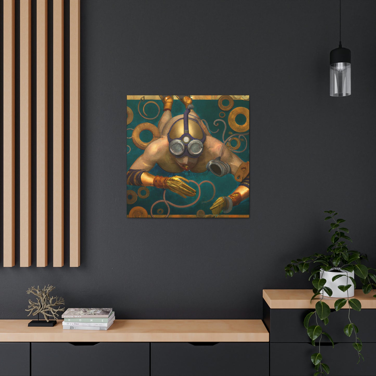 "Swimming in Steampunk Era" - Canvas