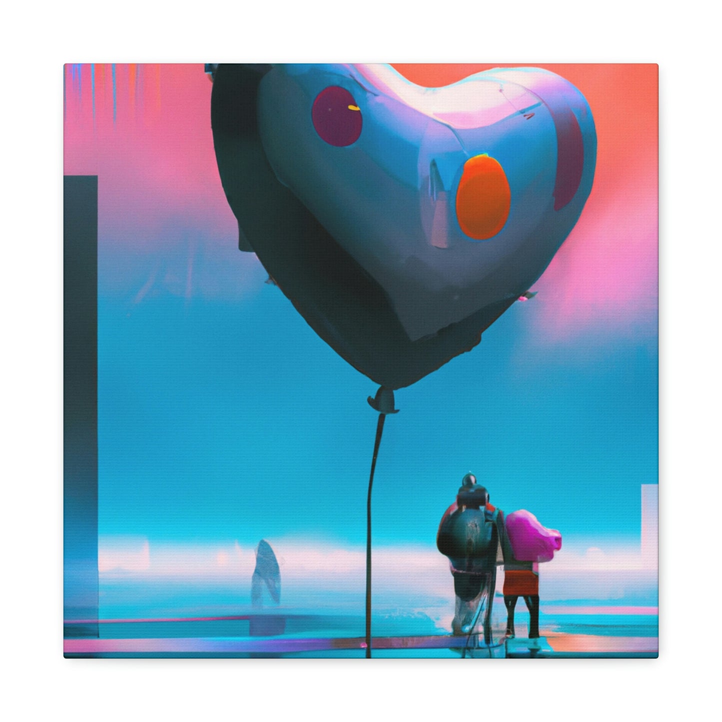 "Heart Balloon Ascension" - Canvas