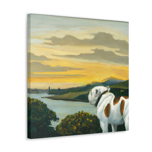 "Bulldog in Deco Style" - Canvas