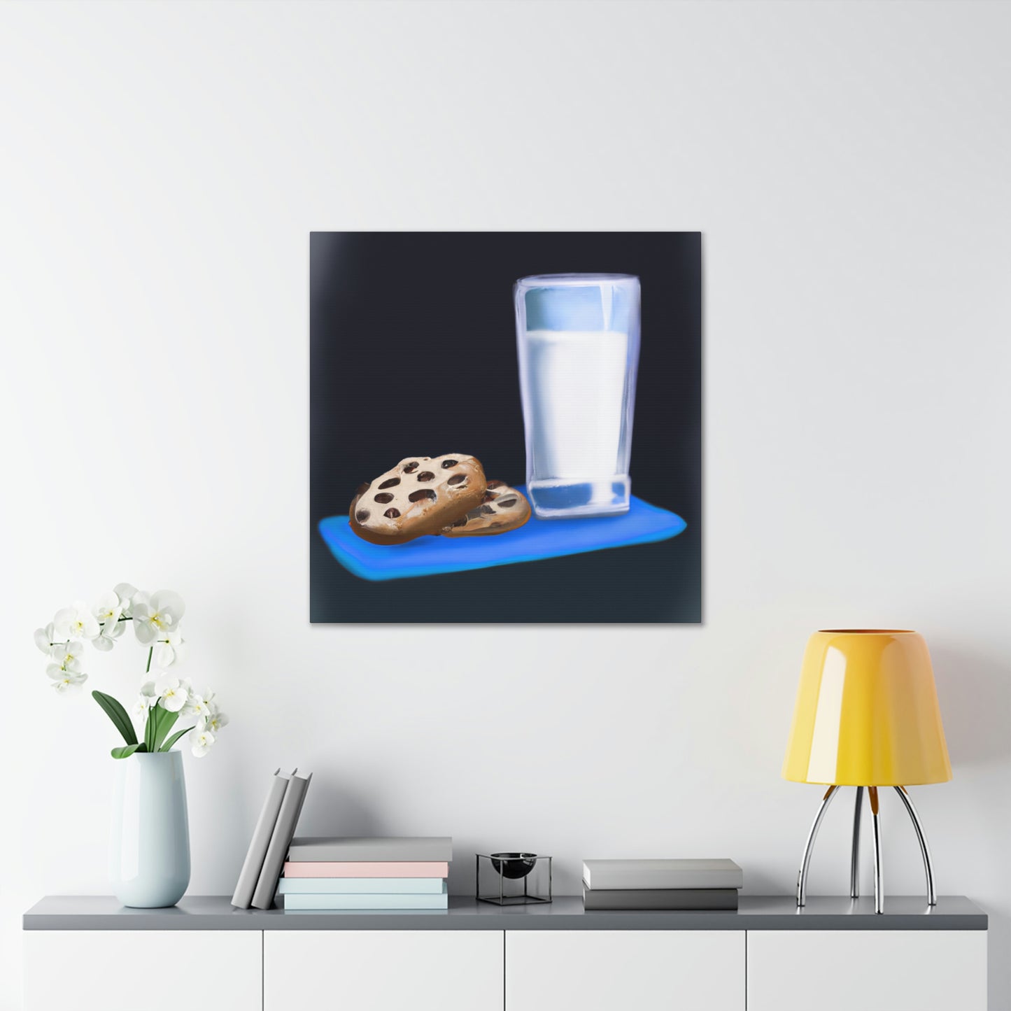 "Comforting Milk & Cookies" - Canvas