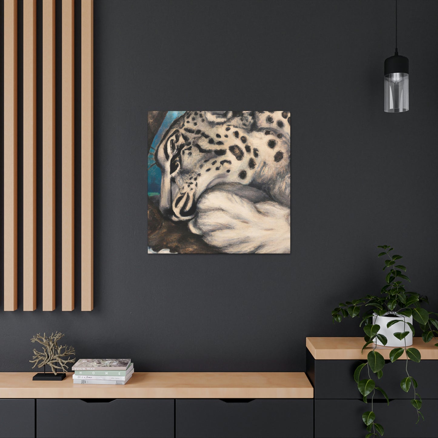 Snow Leopard Silhouette - Canvas