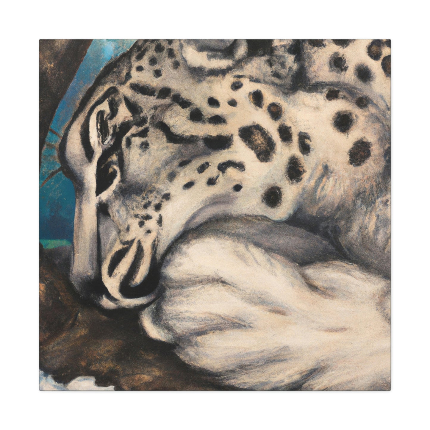 Snow Leopard Silhouette - Canvas