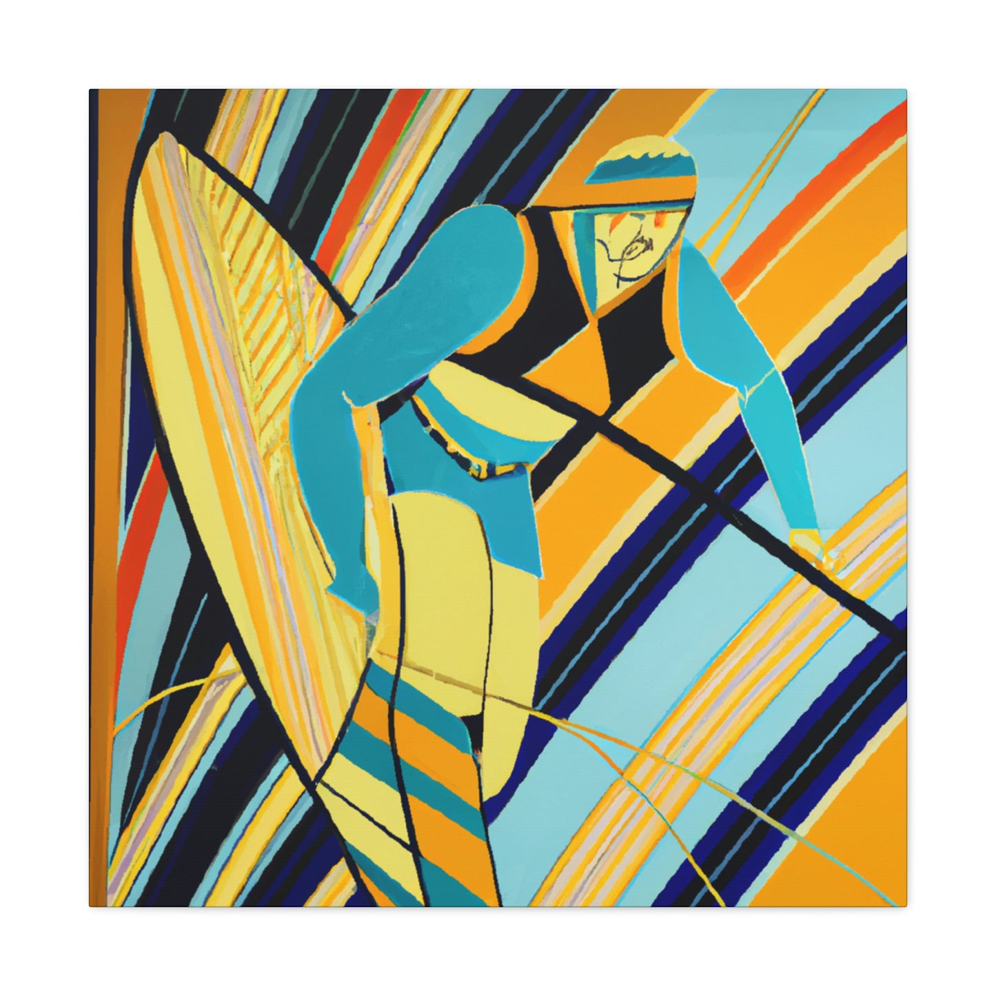 "Surfing Deco Dream" - Canvas