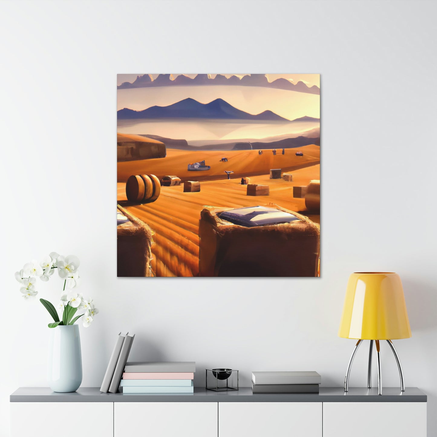 "Hay Fields in Moonlight" - Canvas