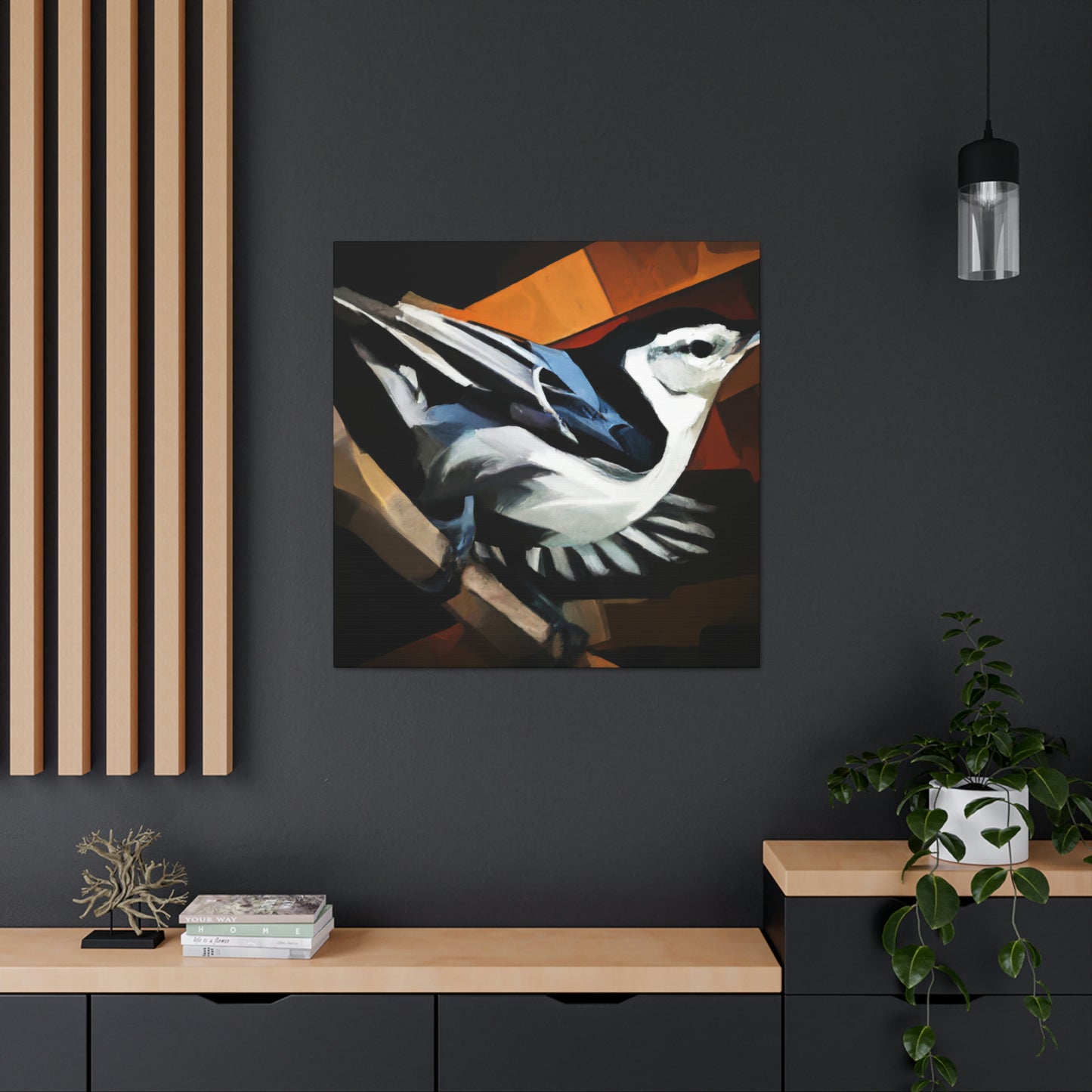 "Nuthatch in Art Deco" - Canvas