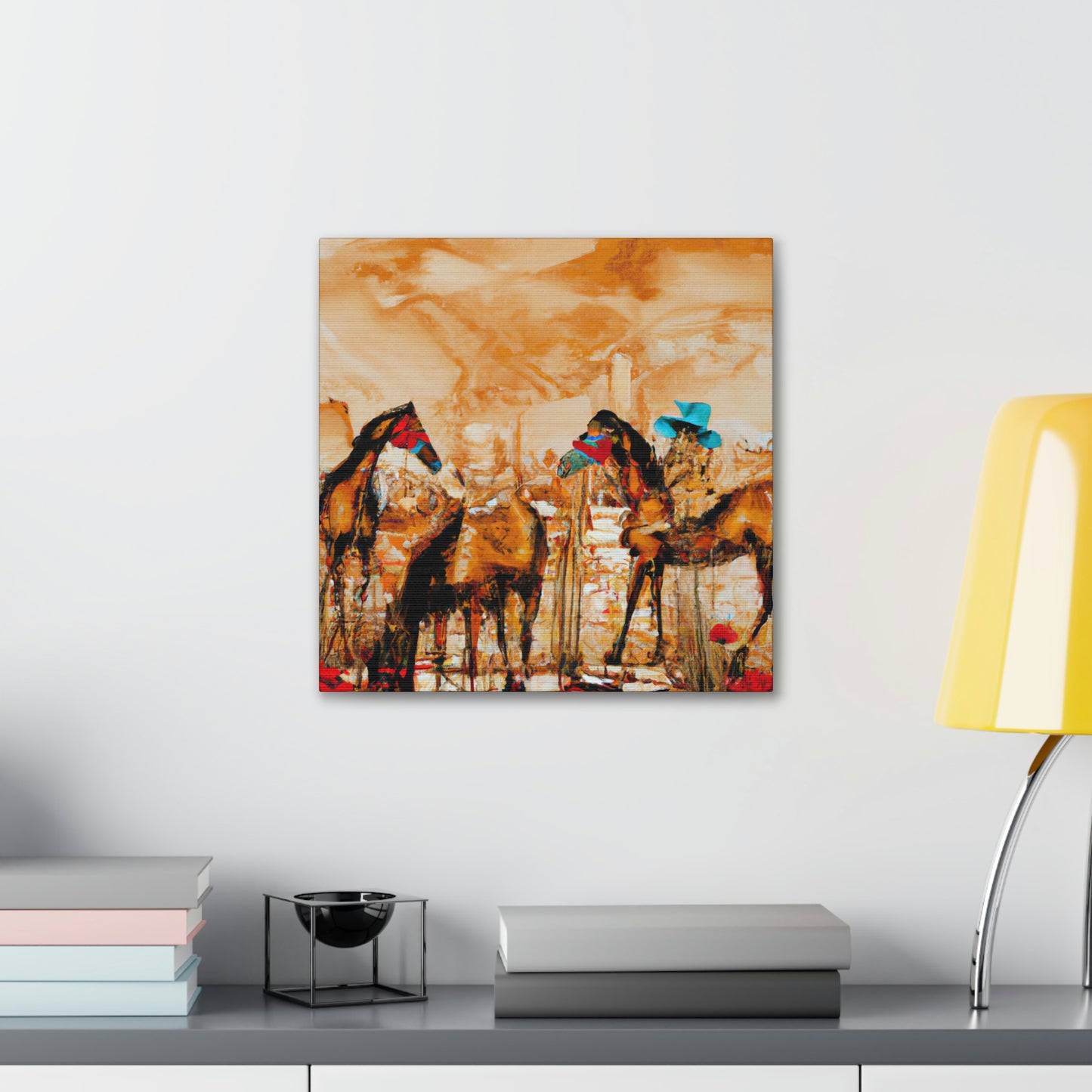 "Horses Grazing Horizon" - Canvas