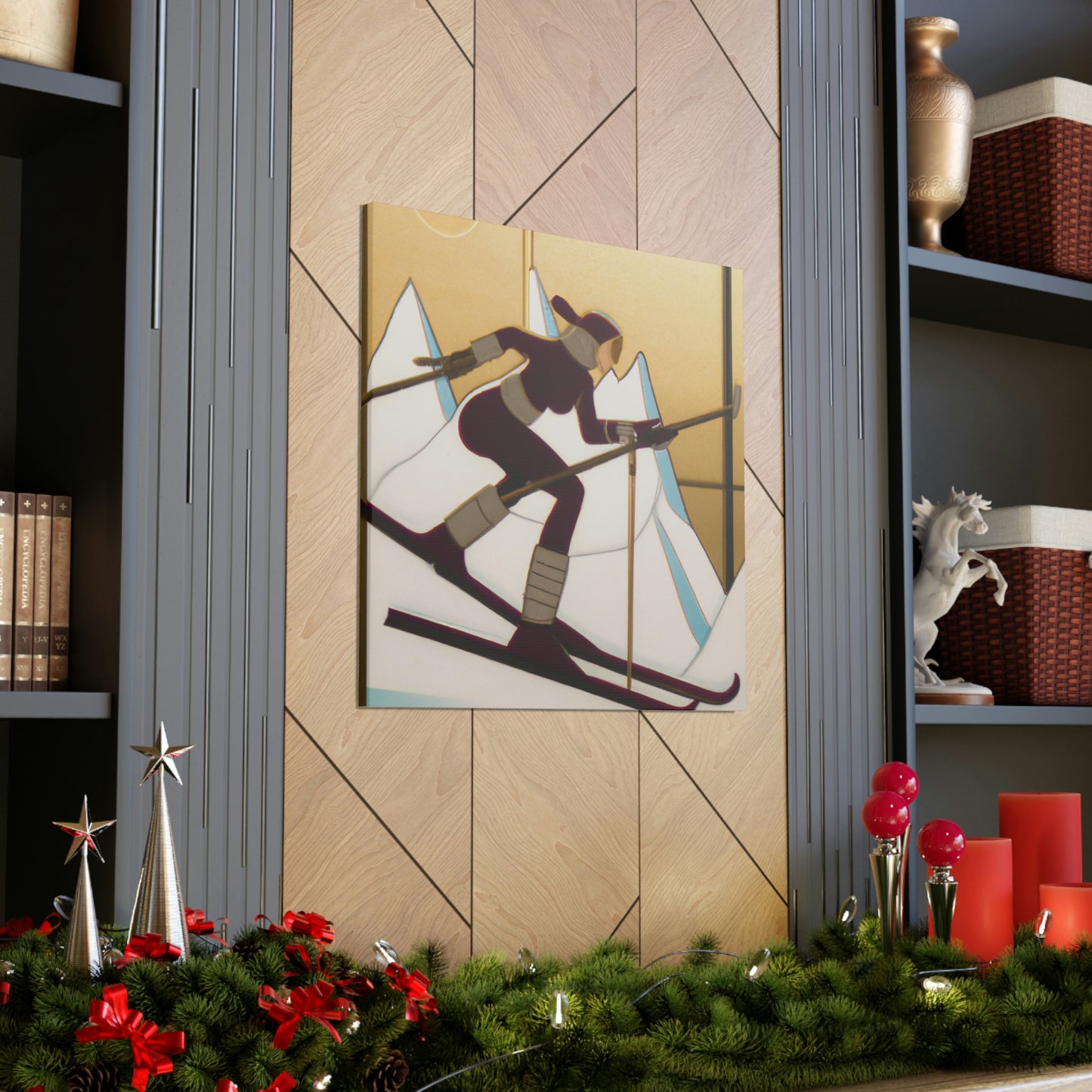 Gleaming Ski Slalom - Canvas