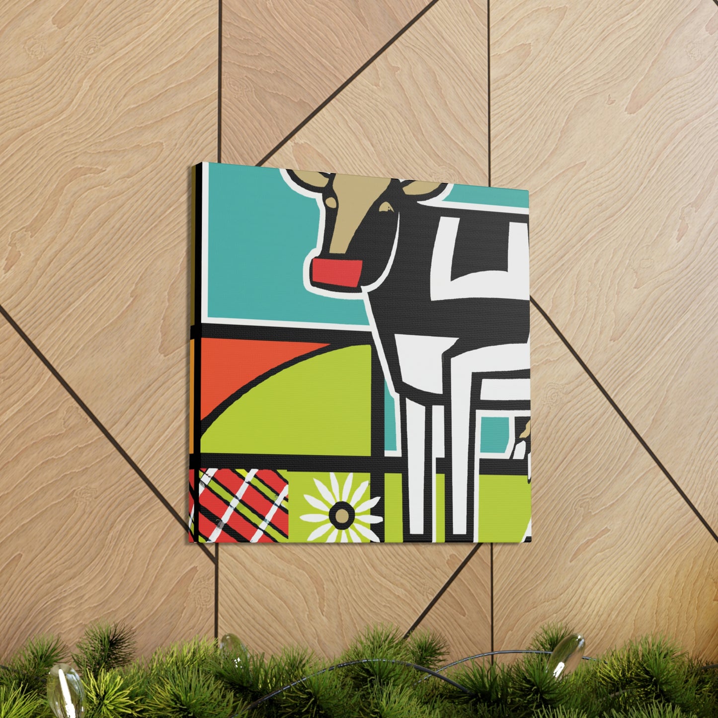 "Cow among Art Deco" - Canvas