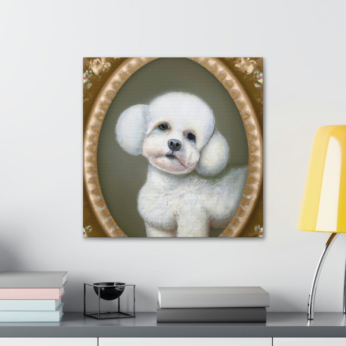 "Frolicking Bichon Frise" - Canvas