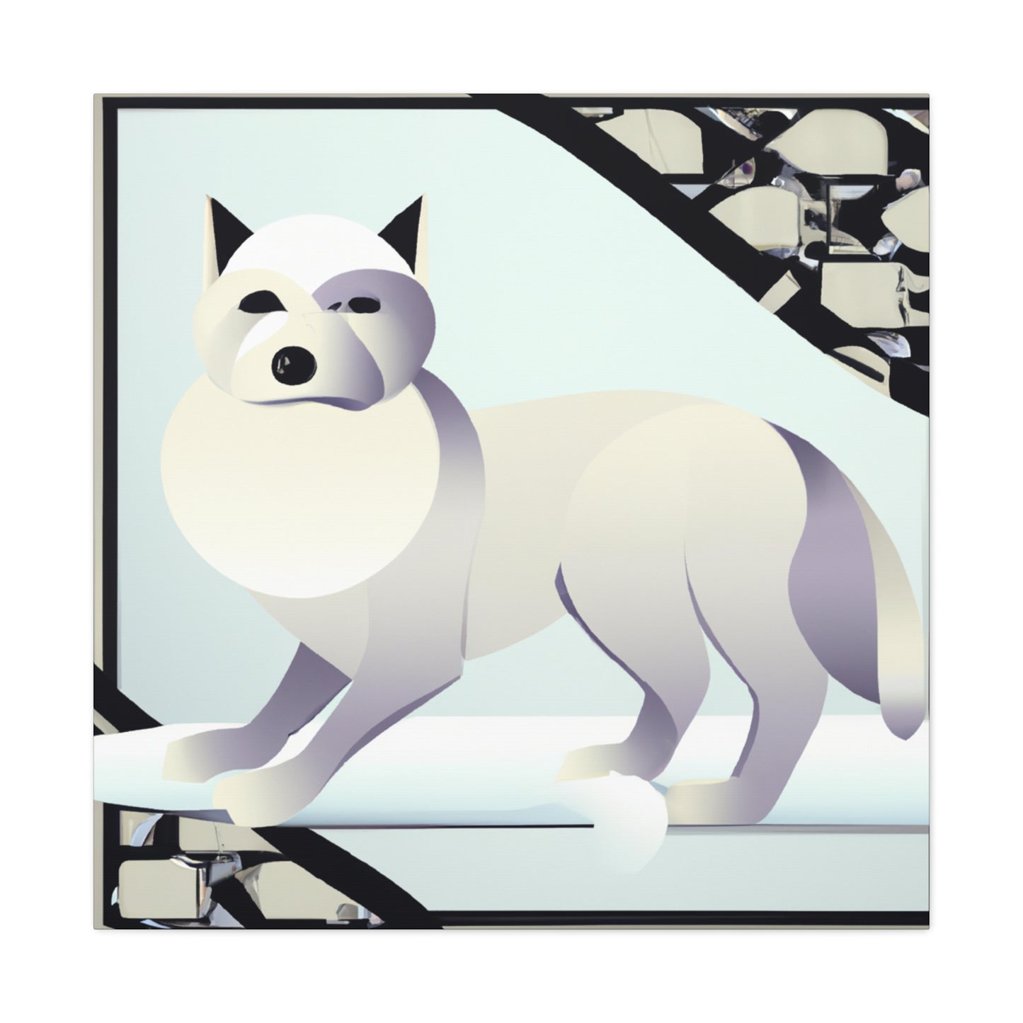 Frosty Art Deco Fox - Canvas