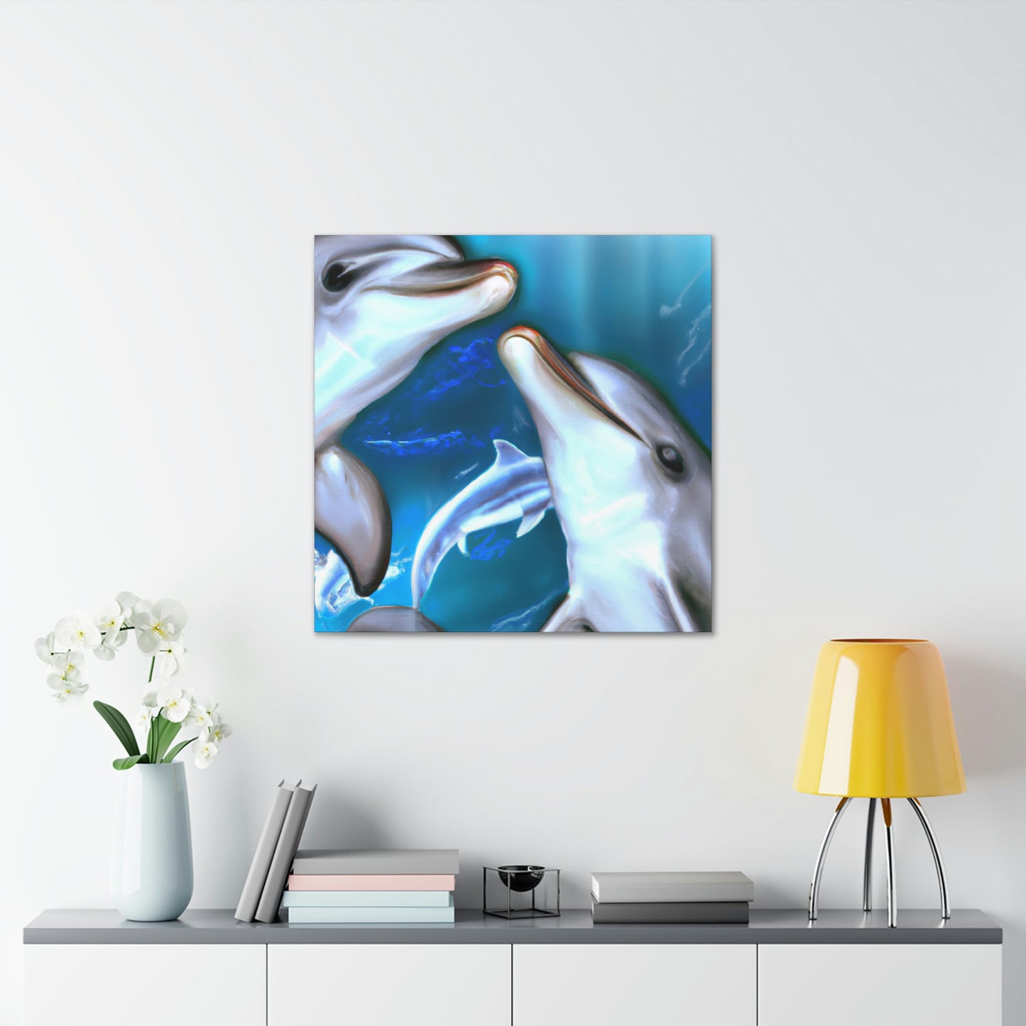 Dolphins on the Shore - Canvas