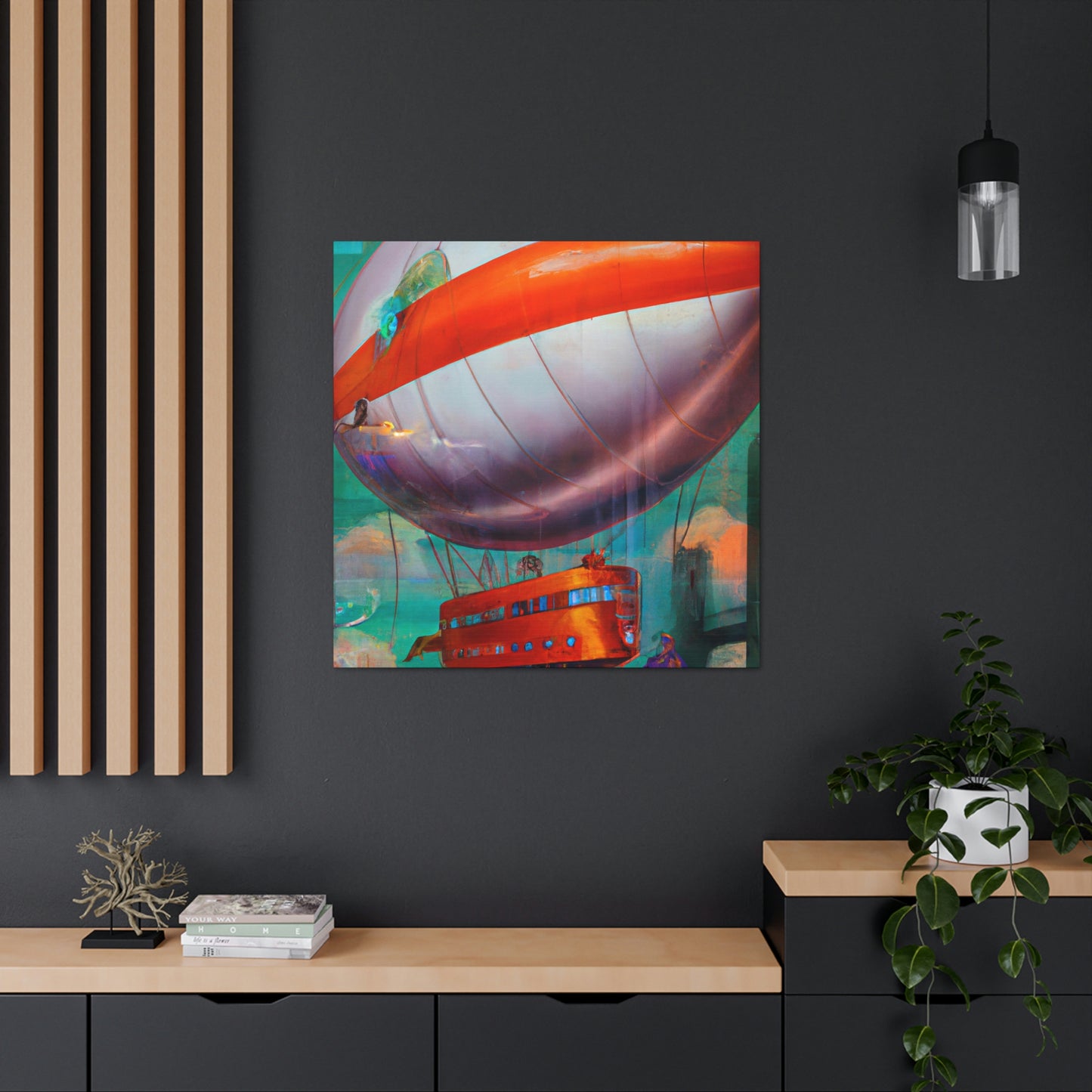 "Blooming Blimp Surrealism" - Canvas