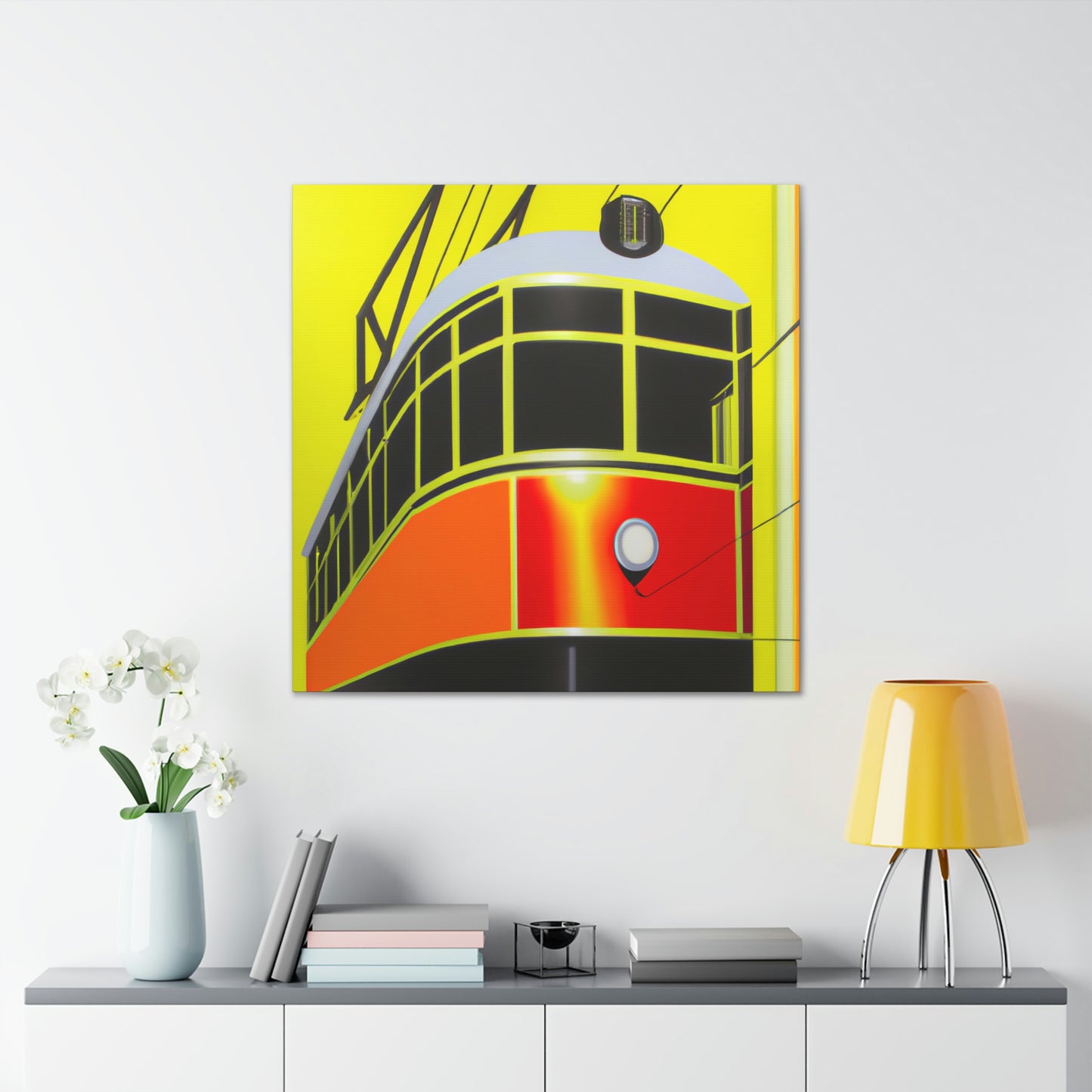 "Electric Tram Ablaze" - Canvas