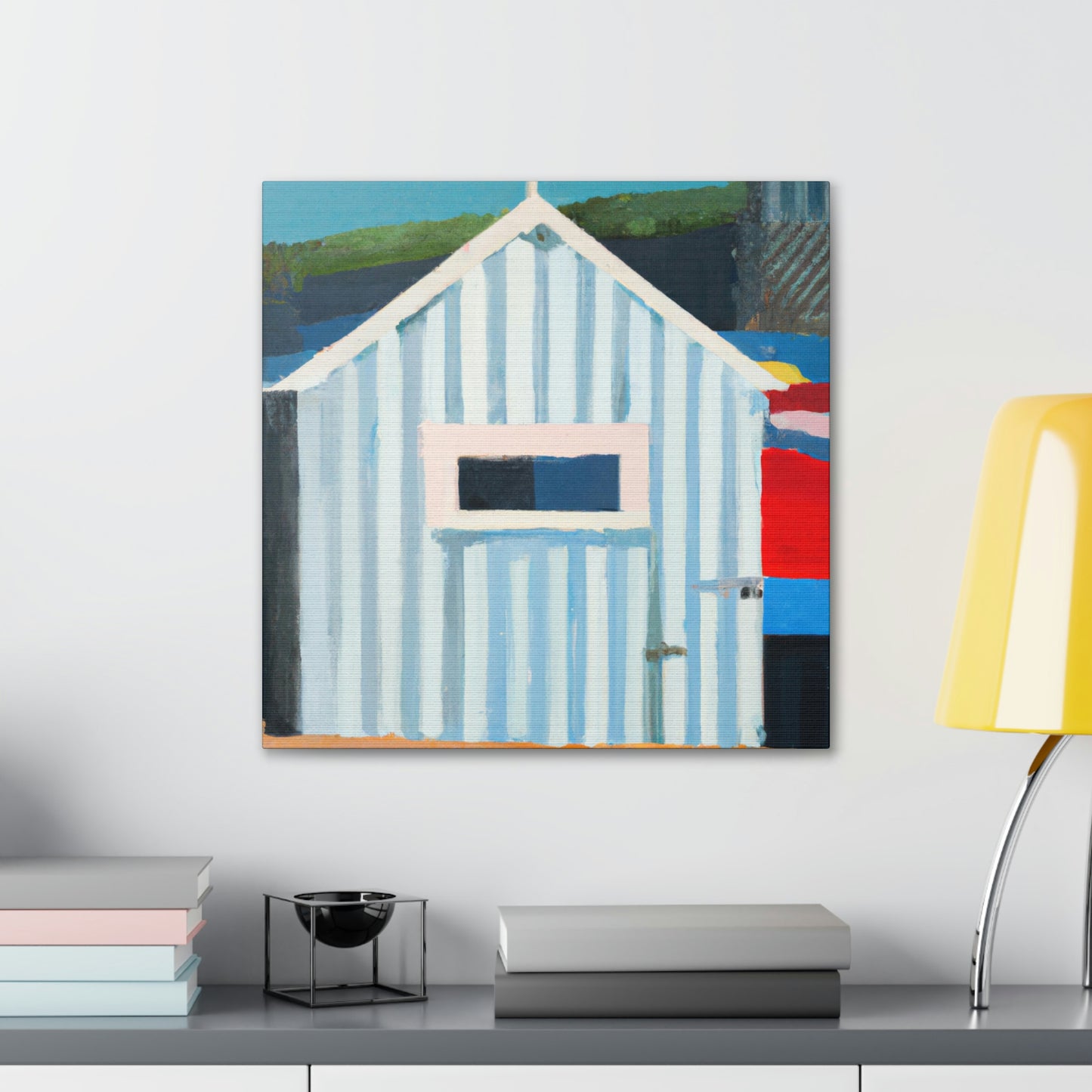 "Beach Hut Majesty 1940s" - Canvas