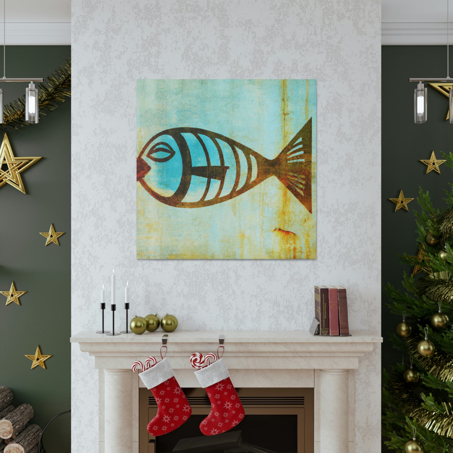 "Gilded Fish Glistening' - Canvas