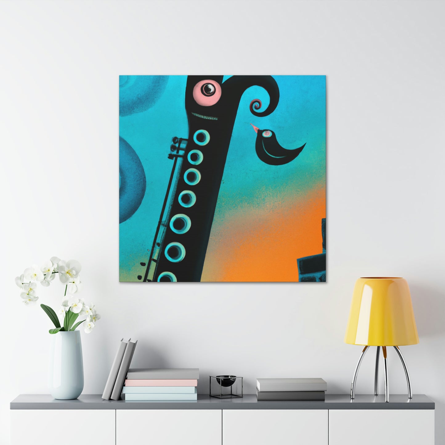 "Clarinet's Reflection Dance" - Canvas