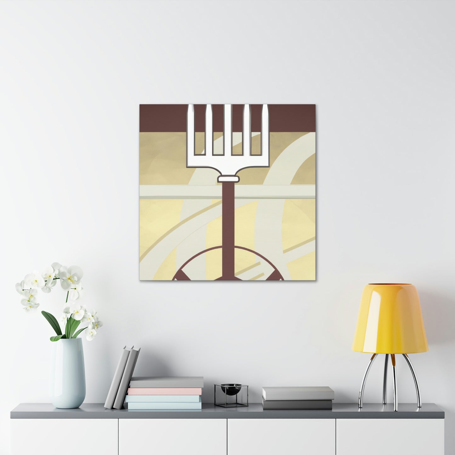 "Flamboyant Deco Pitchfork" - Canvas