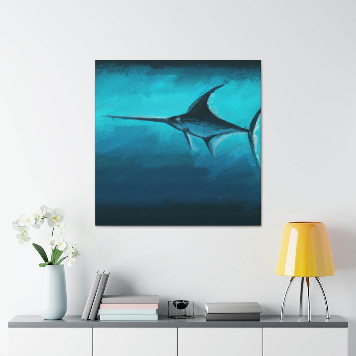 "Swordfish in Moonlight" - Canvas