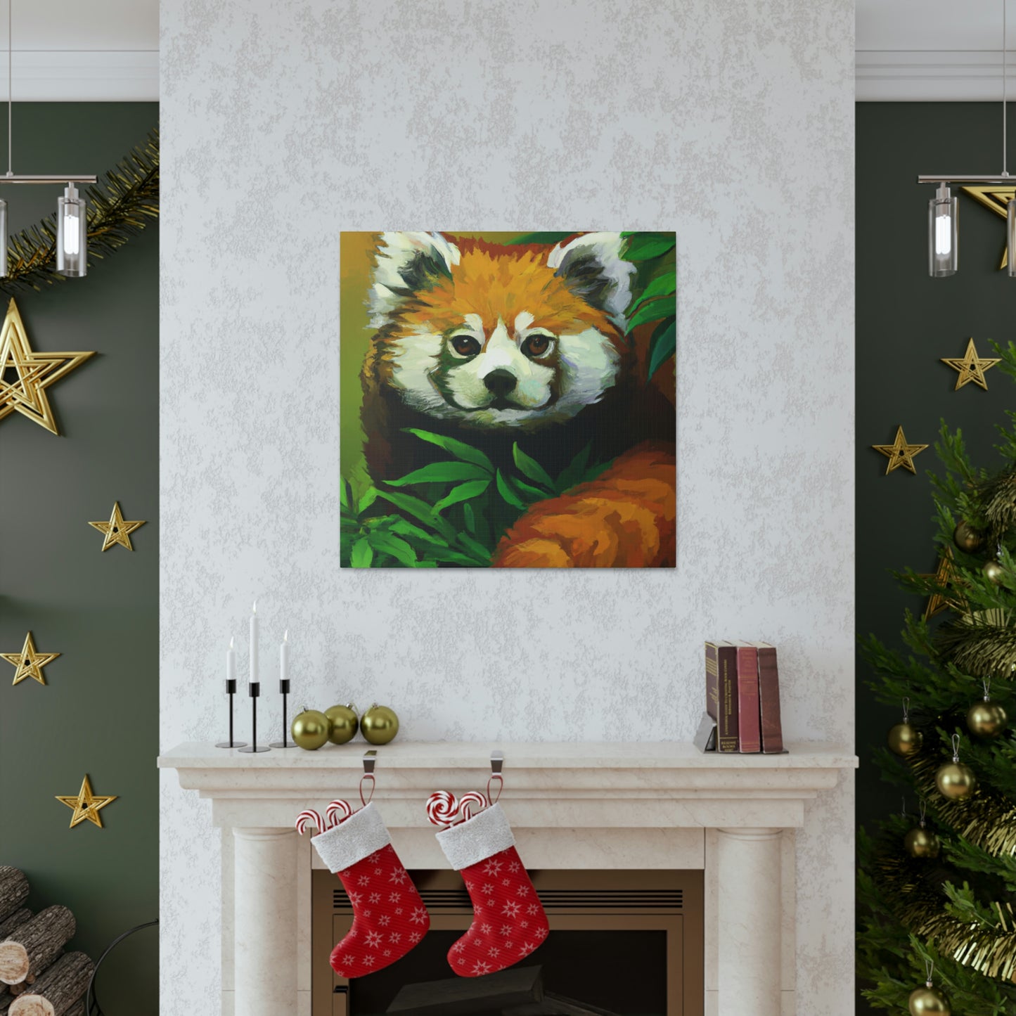 Red Panda in Art Deco - Canvas