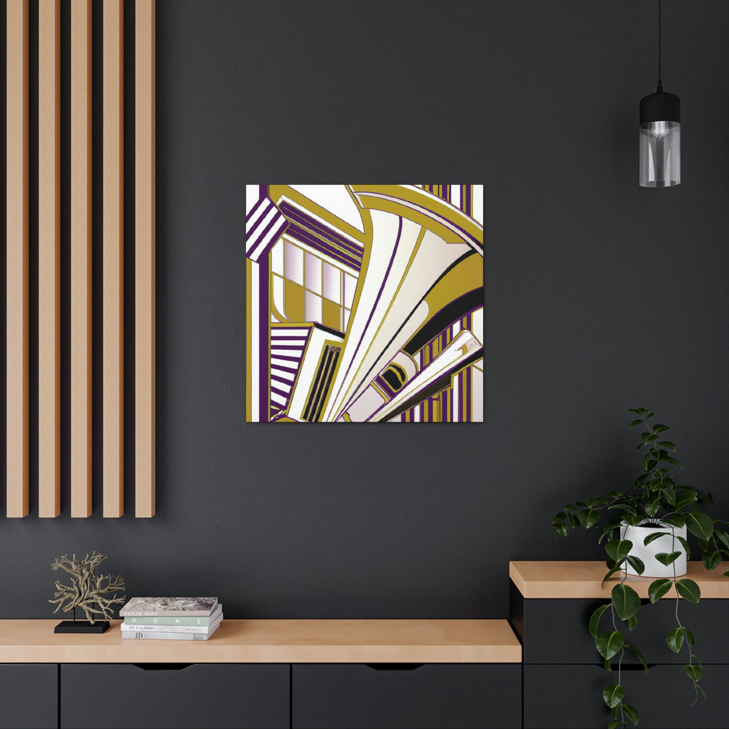 "Rising Deco Trumpet" - Canvas