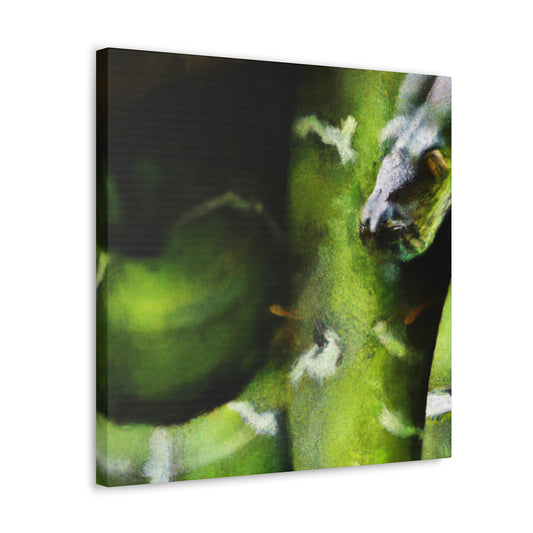 Green Python in Nature - Canvas