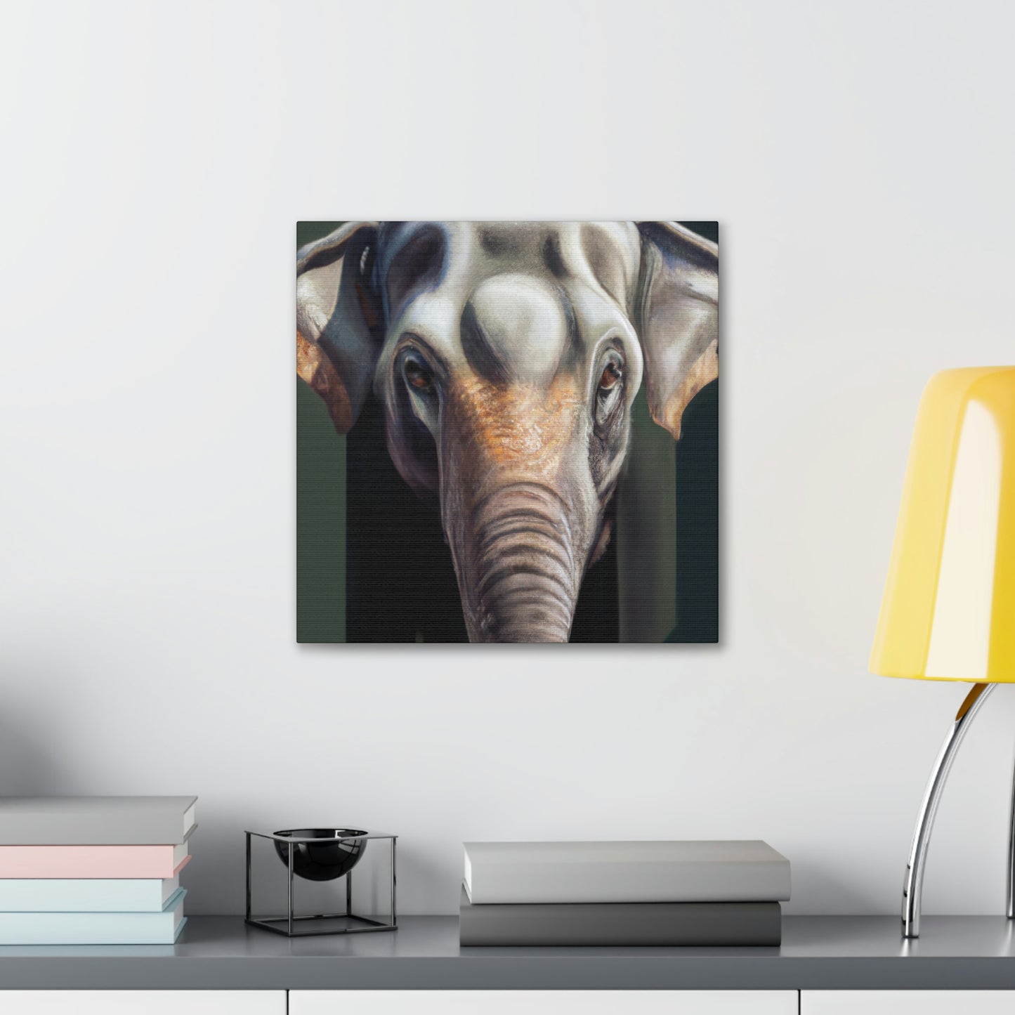 "Elephant in Monsoon Rain" - Canvas