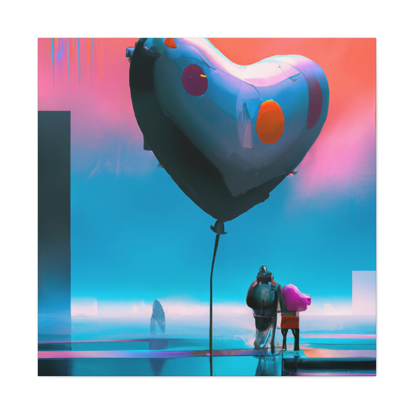 "Heart Balloon Ascension" - Canvas