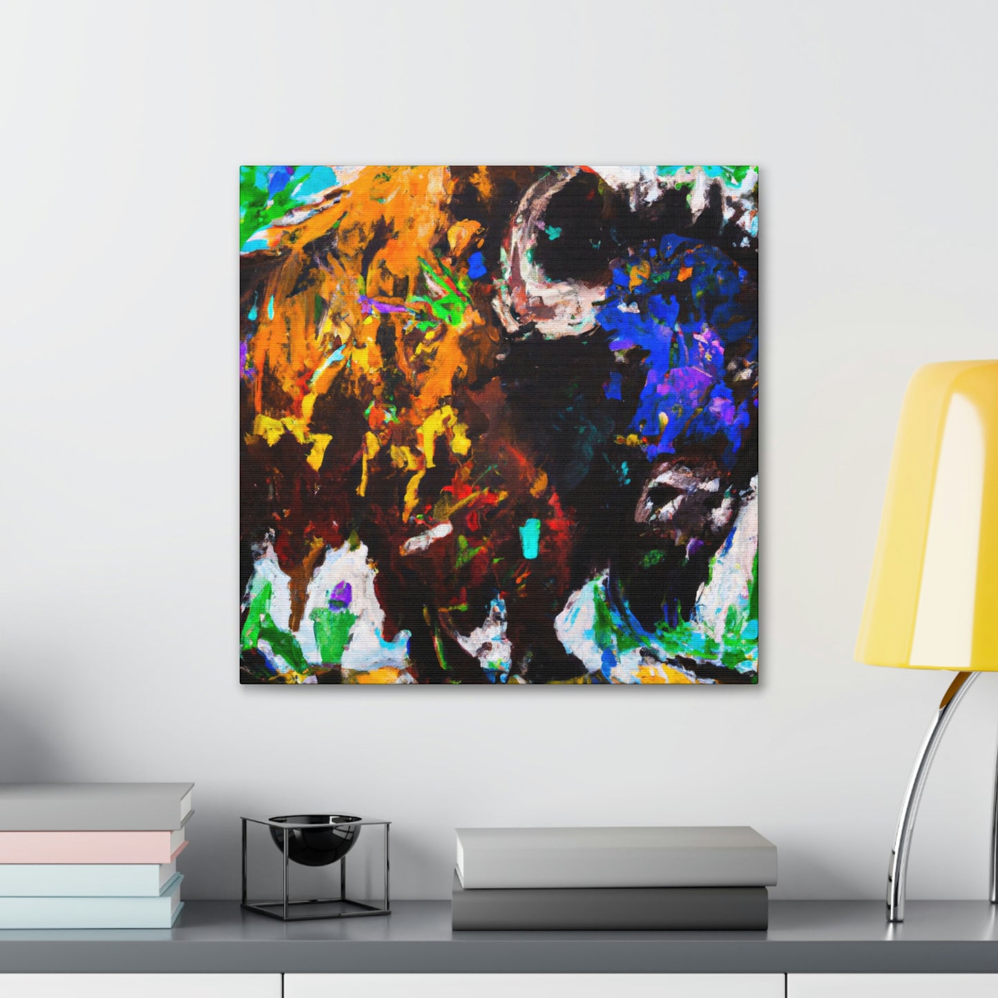 "Majestic Bison Stampede" - Canvas