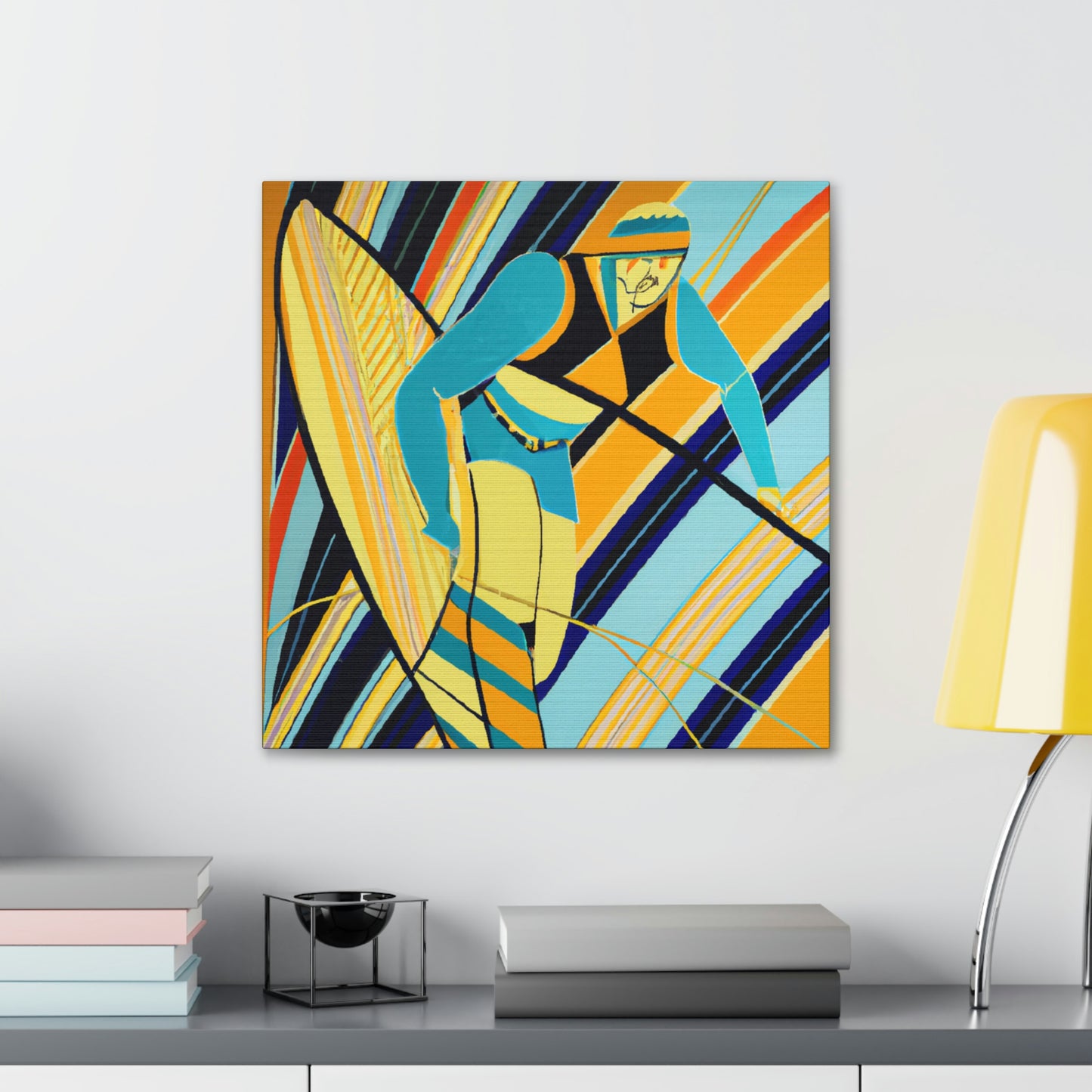 "Surfing Deco Dream" - Canvas