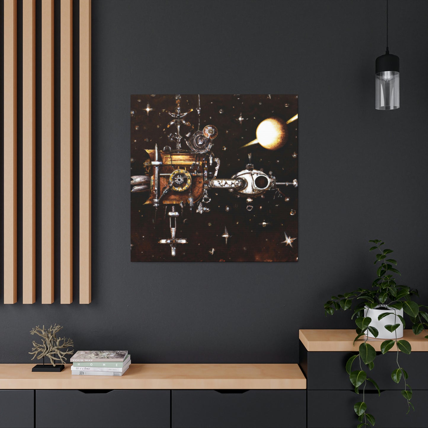 Satellite in Steampunk Times - Canvas